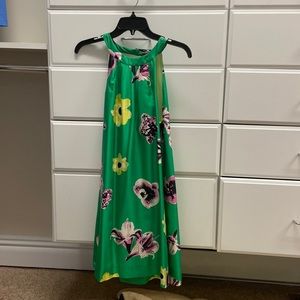 J Crew summer dress. Green floral. Size 6.
